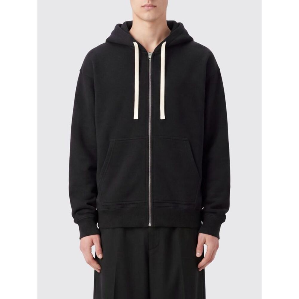 Jil Sander Men Jil Sander Two-Tone Pure Cotton Zip-Up Hoodie